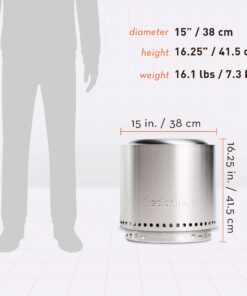 Solo Stove Ranger with Stand Portable Outdoor Fire Pit Stainless Steel Firepot for Wood Burning and Low Smoke Great Fire Pits for Outside | 15x12.5 Inch Outside Fire Pit w/o Removable Ash Pan & Base Plate 18 61Ihs7mx1VL