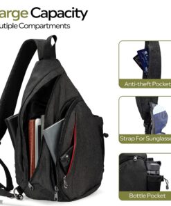 OutdoorMaster Sling Bag, Hiking Daypack, Crossbody Shoulder Chest Urban Outdoor Travel Backpack for Women & Men L07-black 31 61IjYurBD1L