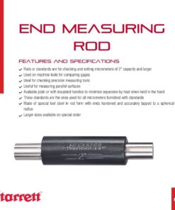 Alternative view of Starrett End Measuring Rod with Insulated Handle and Spherical Ends for Comparing Gages and Measuring Parallel Surfaces - 1/4" Diameter, 2" Length - 234A-2