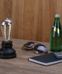 Kiven Steampunk Table Lamp UL Certification Button Switch Cord Vintage Style Desk Light E26 Iron Base Modern Antique Table Light Bulbs Not Included 22 61IlU8Je4aL