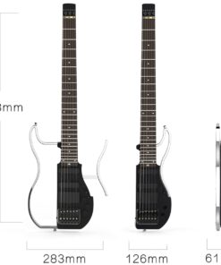Asmuse Foldable Travel Headless Electric Guitar with Built In Headphone Jack Full-Scale Overhead Guitar ALP AD-80 Ultra-Light Portable and Rechargeable with USB Cable and Gig Bag E-guitar 10 61Im9B9GKnL