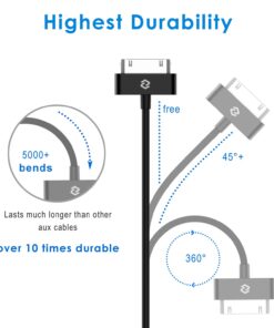 JETech USB Sync and Charging Cable Compatible iPhone 4/4s, iPhone 3G/3GS, iPad 1/2/3, iPod, 3.3 Feet (Black) Black 10 61ImlLhIQiL