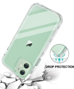 Anuck Case for iPhone 12 Case, for iPhone 12 Pro Case, Crystal Clear Heavy Duty Defender Phone Case 3 Layer Shockproof Full-Body Protective Case Hard PC Shell & Soft TPU Bumper Cover 6.1'' - Clear 11 61ImzsWhWKL