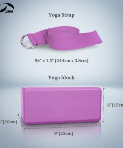 JBM Yoga Blocks 2 Pack with Strap, Cork Yoga Block 2 Pack EVA Foam Yoga Block Set of 2 Yoga Block with Strap, Yoga Bricks with Strap, Yoga Block Yoga Brick Yoga Cube Stretch Blocks Stretching Blocks Purple 13 61InKb7YrFL