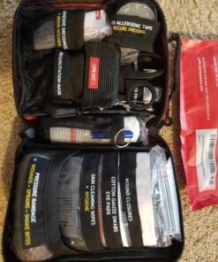 Surviveware Comprehensive Premium First Aid Kit Emergency Medical Kit for Trucks, Cars, Camping, Office and Sports and Outdoor Emergencies - Small 100 Piece Set Regular 67 61InPUsL8FL