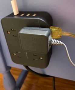 Power Strip Surge Protector - Flat Plug, Wall Mount, 8 Wide Outlets with 4 USB Ports (1 USB C), 5FT Heavy Duty Extension Cord with Multiple Outlets, Charging Station Overload Protection for Home Dorm 5 FT Black 32 61IoZ5QoVFL