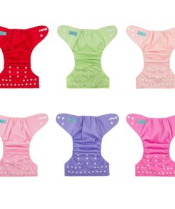 Alternative view of ALVABABY Baby Cloth Diapers 6 Pack with 12 Inserts Adjustable Washable and Reusable Pocket Diapers for Baby Girls 6BM88 Pure Color88