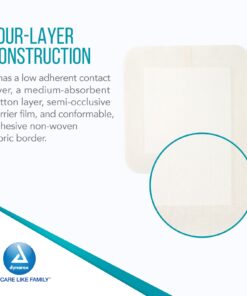 Dynarex 3036 DynaGuard Waterproof Dressing, Sterile, Four-Layer Composite Dressing, 6" x 6", Pack of 10 10 Count/6 X 6 Inch 1 12 61IpzFLavL