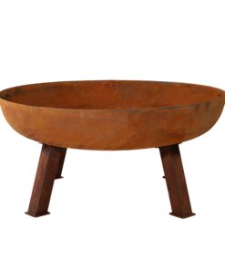 Sunnydaze 34-Inch Rustic Cast Iron Outdoor Raised Fire Pit Bowl with Handles - Oxidized Finish Rust 34 in 22 61IsG0dMHNL