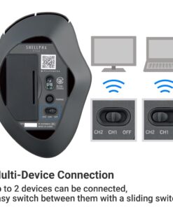 ELECOM Bluetooth Mouse Ergonomic Shape, Silent Click, 18-Month Battery Life, 2000DPI, 5 Buttons, Optical Sensor, Compatible with PC, Mac, Laptop, SHELLPA, Black (M-SH20BBSKBK) 10 61Iu6xFjQHL