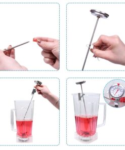 KT THERMO Deep Fry Thermometer With Instant Read,Dial Thermometer,12" Stainless Steel Stem Meat Cooking Thermometer,Best for Turkey,BBQ,Grill 1-pack 12-Inch 25 61IuUwpTCxL