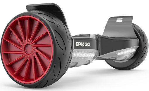 EPIKGO SPORTS PLUS Balance Board Self Hover Smart Boards w/Speaker Self Balancing Scooter, All-Terrain 8.5” Wheels, 400W Dual-Motor, LG Smart Battery, Hoover Over Tough Roads,Racing Red,EG000024