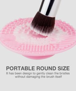 fantcen Make-up-Pinsel von Silikon Pinsel Reinigung Matte Pinsel Scrubber Board Tragbarer Mini Pad für Kosmetik Body Paint Set of 2 (Pink & Grün)… 14 61IuwxmAjZL