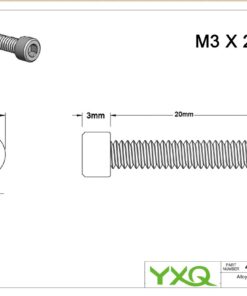 YXQ 100Pcs M3x20 Alloy 12.9 Steel Hex Bolt Socket Head Cap Machine Screws Kit Black M3x20mm 5 61IxKgAybTL