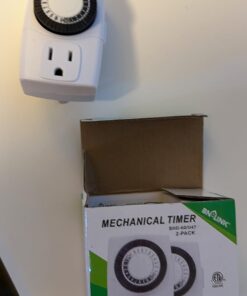 BN-LINK BND-60/U47 Indoor Mini 24-Hour Mechanical Outlet Timer, 3-Prong, 2-Pack White 40 61IxgnVX9LL