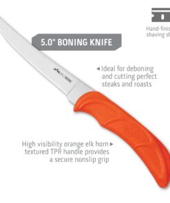 Outdoor Edge WildPak 8-Piece Hunting Knife Set & Field Dressing Kit | Features Razor-Sharp Full Tang Skinning Knife, Caping & Boning Knives, Knife Sharpener, Bone Saw, Rib Spreader | Compact Hard Case 12 61IxvydNntL