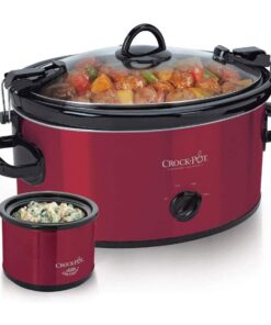 Crock-Pot Programmable 6-Quart Countdown Oval Slow Cooker with Dipper, Red
