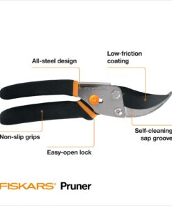 Fiskars Bypass Pruning Shears 5/8” Garden Clippers - Plant Cutting Scissors with Sharp Precision-Ground Steel Blade Bypass Pruner 21 61J0LzyAK9L