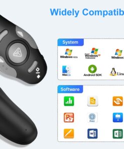 Wireless Presentation Clicker for PowerPoint Presentations, USB Dongle Presenter Remote with Laser Pointer Slide Clickers for Mac/Windows/Linux, Computer/Laptop, Google Slide/PPT/Keynote Battery 15 61J24HpycsL