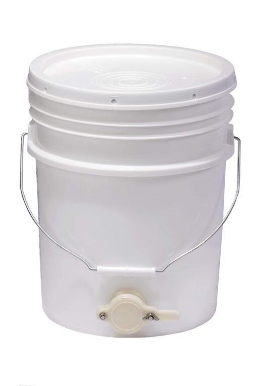 Little Giant® Plastic Honey Bucket | Bucket with Honey Gate | Beekeeping Supplies | Honey Extractor Equipment | Honey Bottling Bucket | Assembled in USA | 5 Gallon