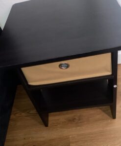 Furinno Andrey End Table / Side Table / Night Stand / Bedside Table with Bin Drawer, Espresso/Brown 1-Pack, Center Bin 48 61J6eiN jgL