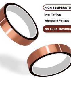 High Temperature Tape Heat Resistant Tape Heat Transfer Tape for Sublimation No Residue 10mm X 33m 108ft (Yellow-2 Roll) A-Yellow-2 Roll 30 61J7nGxF36L