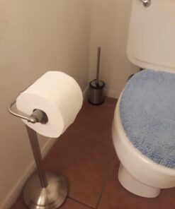 ToiletTree Products Toilet Brush with Lid - Sleek Toilet Bowl Brush and Holder - Toilet Scrubber Brush Set with Heavy-Weight Base - Lidded Toilet Bowl Cleaner Brush and Holder - Chrome Stainless Steel 36 61J7oFSaCrL