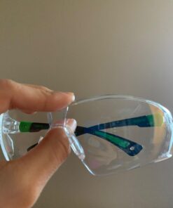 NoCry Clear Safety Glasses for Men and Women; Lightweight Work Glasses with Adjustable Frames and No-Slip Grips; Scratch Resistant Anti Fog Safety Glasses with Superior UV Protection, ANSI Z87.1 Rated Black & Green 1 51 61JAr1YAQJL