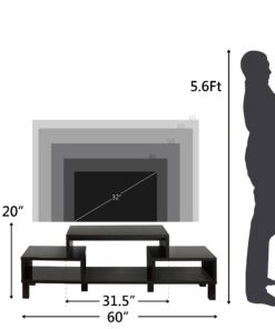 Furniture of America Everette Modern 3 Open Shelves TV Console/Stand with Wooden Legs, 60", Cappuccino 15 61JCknr2RLL