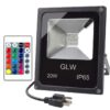 GLW 20W LED RGB Flood Light Waterproof IP65 Dimmable Color Changing 16 Colors 4 Modes Remote Control Garden Light Otdoor Light with US 3-Plug 21 61JEgNxxuKL