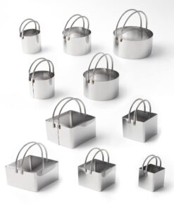 Cookie Cutters Set of 10, 5 sizes round and 5 sizes square Stainless steel Biscuit cutters with handles 24 61JEsJA4kSL