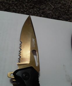 MTECH USA MT-A705 Series – Spring Assisted Folding Knife, Pocket Clip, Tactical, EDC, Self Defense Black/Gold 4.5-inch closed 49 61JLZZv0XSL