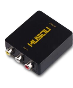 Musou RCA AV Composite to HDMI Video Audio Converter Adapter Mini RCA to HDMI Box Support 1080P for TV/PC/PS2/Blue-Ray DVD,Black AV to HDMI 19 61JMMO8J5NL