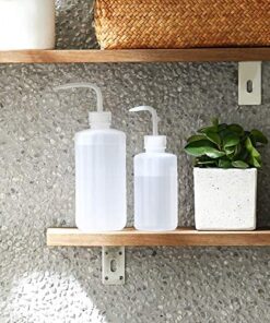 Mkono 2 Pack Watering Can, 250ML and 500ML Succulent Watering Bottle Plant Flower Squeeze Bottle Plastic Bend Mouth Safety Wash Bottle, Small and Medium, White 22 61JN9siQt3L