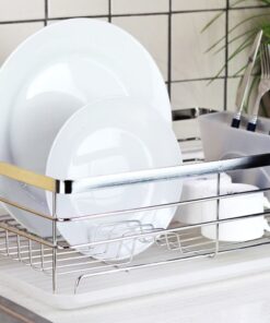 Neat-O Stainless Steel Rustproof Dish Drying Rack with Cutlery Holder and Board 20 61JOPcrFQvL