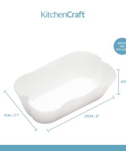 KitchenCraft Loaf Tin Liners, Non Stick, Cake and Bread Tin, 20 x 9 cm, Pack of 40 Liners 2 lb Single 9 61JRtMqa4L