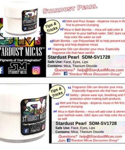 Stardust Micas Pigment Powder Cosmetic Grade Colorant for Makeup, Soap Making, Epoxy Resin, DIY Crafting Projects, Bright True Colors Stable Mica Batch Consistency (10 Gram Jar, Stardust Pearl) 10 Gram Jar 29 61JSHWPqajL