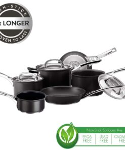 Alternative view of Circulon Infinite Milkpan, Saucepan and Frypan Set of 6 Non-Stick - Stainless Steel lids - Hard Anodized Aluminium Cookware – Induction, Oven and Dishwasher Safe
