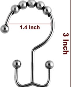 Utopia Bedding Shower Curtain Hooks Rings, Rust-Resistant Metal Double Roller Glide Shower Hooks for Bathroom Shower Rods Curtains, Set of 12 - Chrome 27 61JW9CgpbQL
