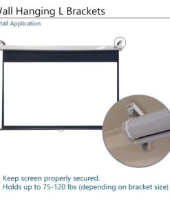 Elite Screens 6" White Projector Screen L-Brackets, Single Metal Welded Construction, Wall or Ceiling Mount - Includes Hooks and Hardware, Model: ZVMAXLB6-W 23 61JXZvIYidL