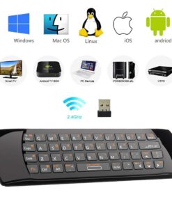 Alternative view of Rii K25 Multifunction Portable 2.4GHz Mini Wireless Fly Mouse Keyboard and Remote Control with Rechargeable Li-ion Battery (Black)