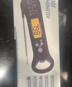 Meat Thermometer Digital, Waterproof Instant Read Meat Thermometers for Grilling and Cooking. Food Thermometer, Kitchen Gadgets, Accessories with Bottle Cap Opener for Kitchen, BBQ, Grill… Black 45 61JY7vo WPL