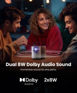 NEBULA Mars 3 Air GTV Projector - Netflix Officially Licensed, 400 ANSI-Lumen Brightness, Native 1080P, Dolby Digital Sound,150-Inch Picture, Built-In Battery for 2.5 Hours of Playtime Anywhere. 12 61JaGdohY8L