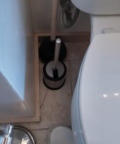 ToiletTree Products Toilet Brush with Lid - Sleek Toilet Bowl Brush and Holder - Toilet Scrubber Brush Set with Heavy-Weight Base - Lidded Toilet Bowl Cleaner Brush and Holder - Chrome Stainless Steel 39 61JawIhEMcL