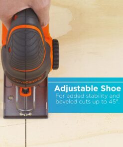 BLACK+DECKER Jig Saw, 5-Amp, 3,000 Blade Speed, 45 Degree Beveled Cuts, ¾-Inch Orbital Blade, 4 Curve Settings, Corded (BDEJS600C) 25 61JawqYMQS
