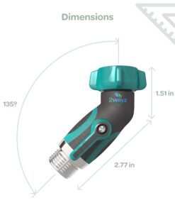2WAYZ 45° Metal Hose Elbow, Hose Adapter, Hose Angle Connector, Water Hose Shut Off Valve, Heavy Duty 45° Valve 9 61JcZQgpFCL