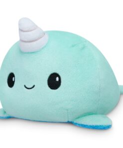 Alternative view of TeeTurtle - The Original Reversible Shark + Narwhal Plushie - Blue - Cute Sensory Fidget Stuffed Animals That Show Your Mood
