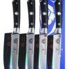 Dalstrong Steak Knives - Set of 4 - Serrated Blade - Gladiator Series Elite - Forged German High-Carbon Steel - Table Dinner Kitchen Knives - Sheaths - Razor Sharp - Dinner Set - NSF Certified 5" Serrated Black