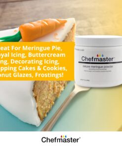 Chefmaster - Meringue Powder - Eggwhite Substitute - 10oz - Create Delicious Dessert Toppings, Stabilize Icing and Meringue - Made in the USA 10 Ounce (Pack of 1) 13 61JhP8ROU2L