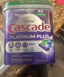 Cascade Platinum Plus ActionPacs Dishwasher Detergent Pods, Mountain, 62 Count Dishwasher Pods, Mountain Scent, 62 Count 35 61JjlzF5LdL